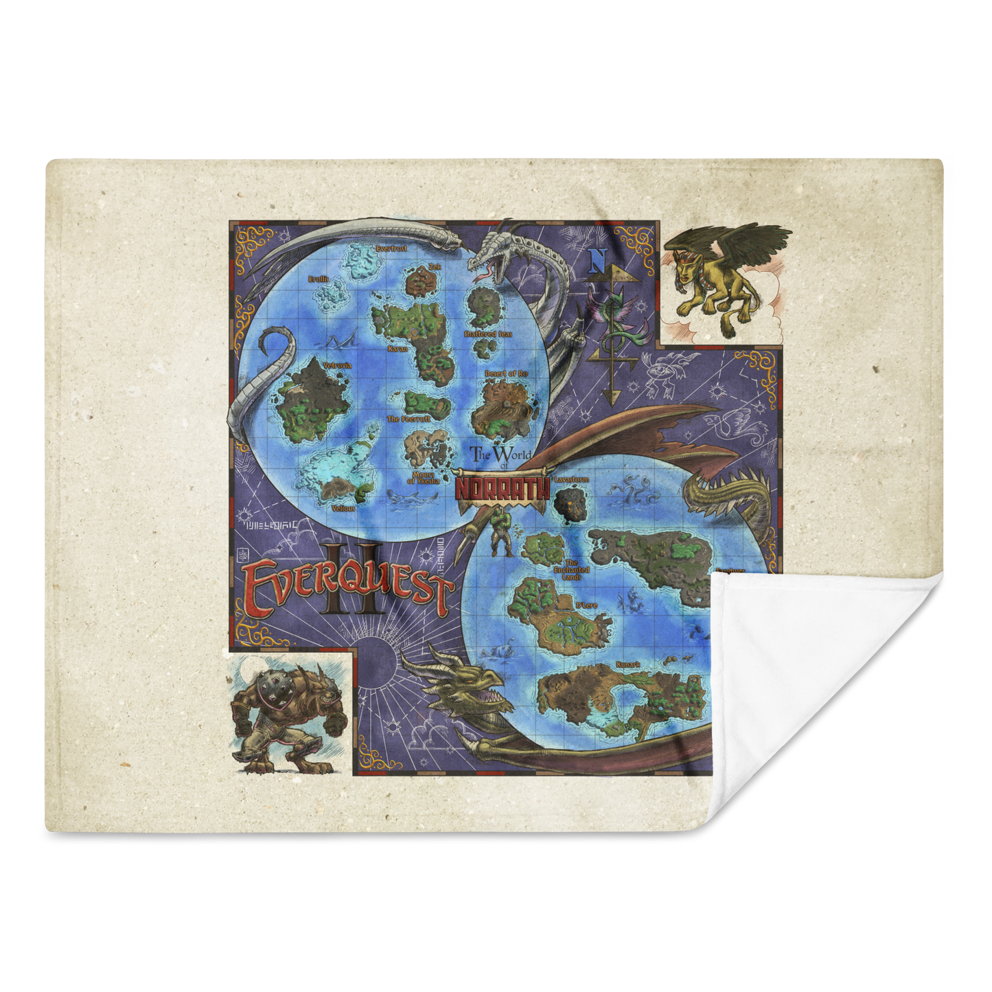 EverQuest® II Cloth Map (Year of Darkpaw Edition) Throw Blanket