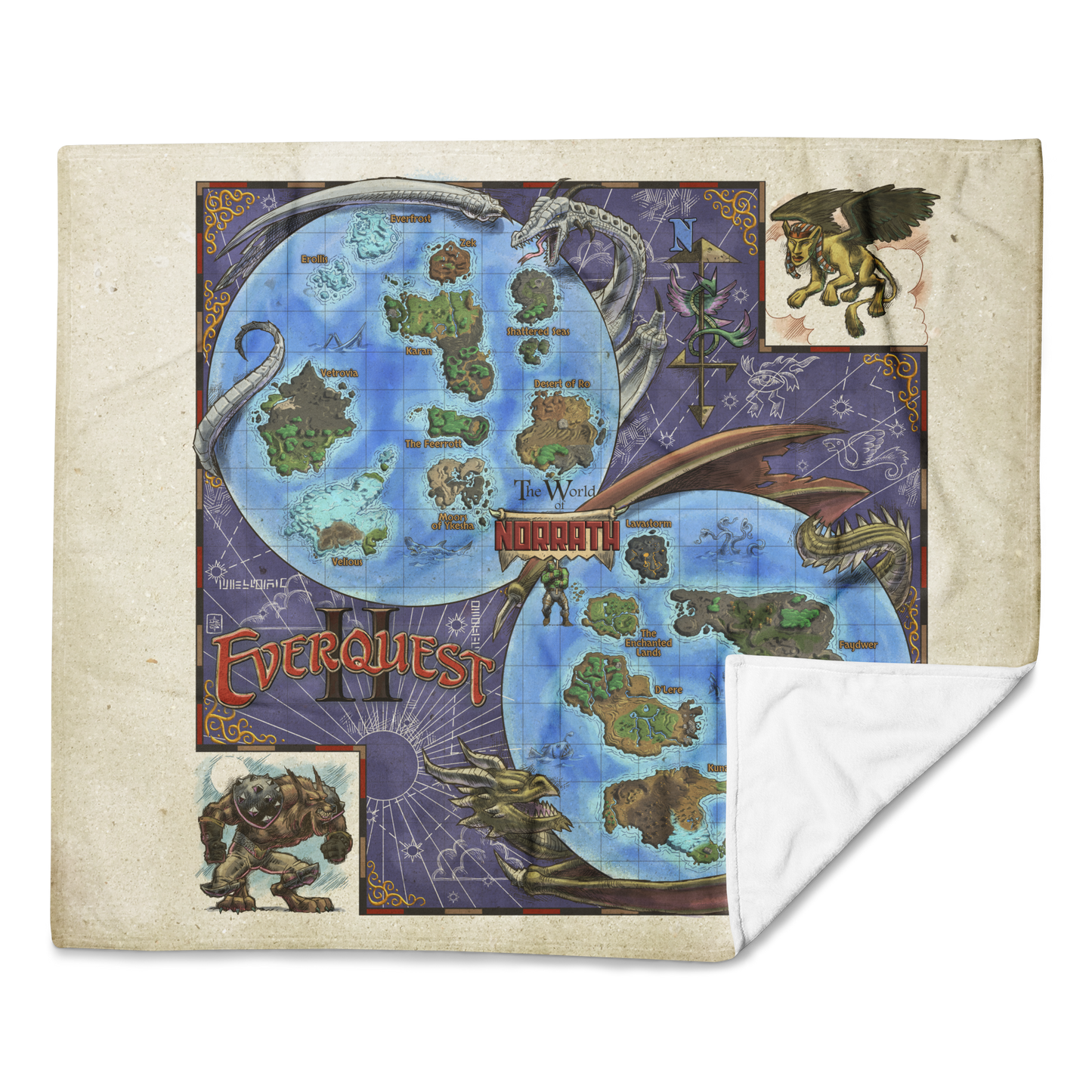 EverQuest® II Cloth Map (Year of Darkpaw Edition) Throw Blanket