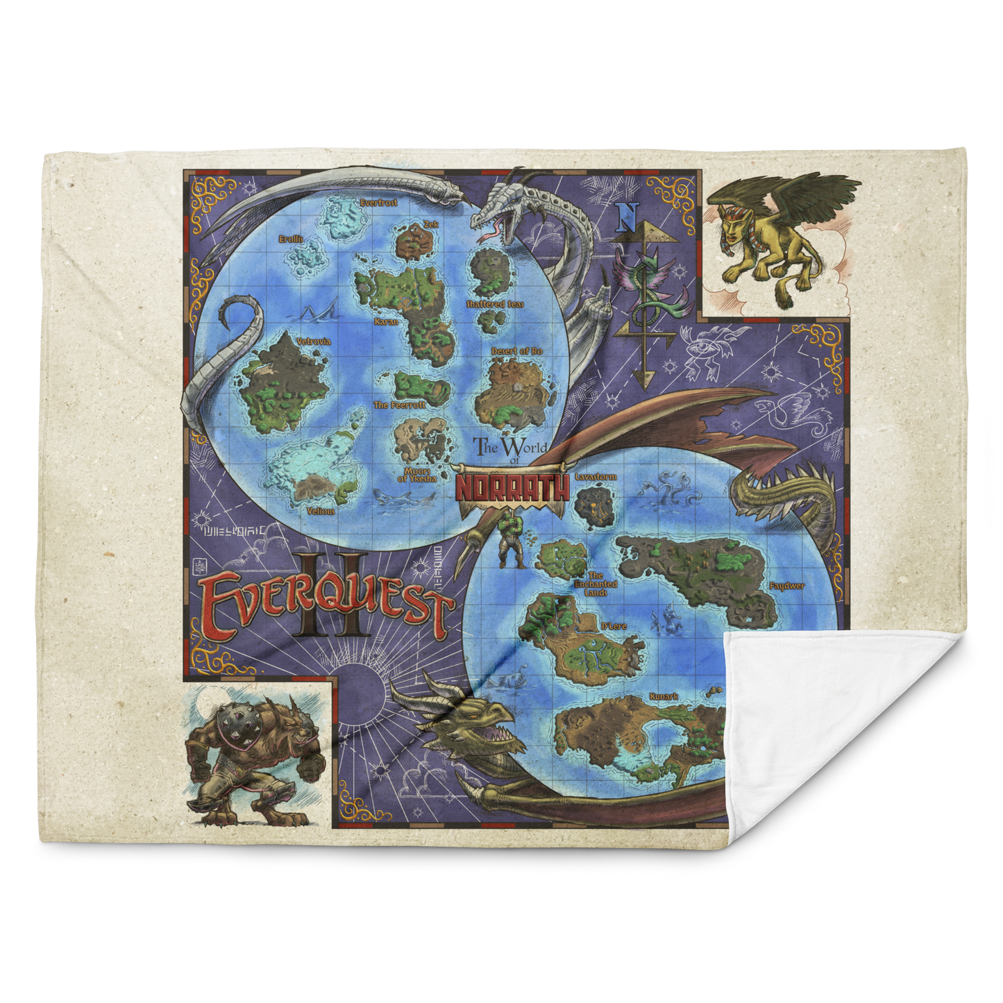 EverQuest® II Cloth Map (Year of Darkpaw Edition) Throw Blanket